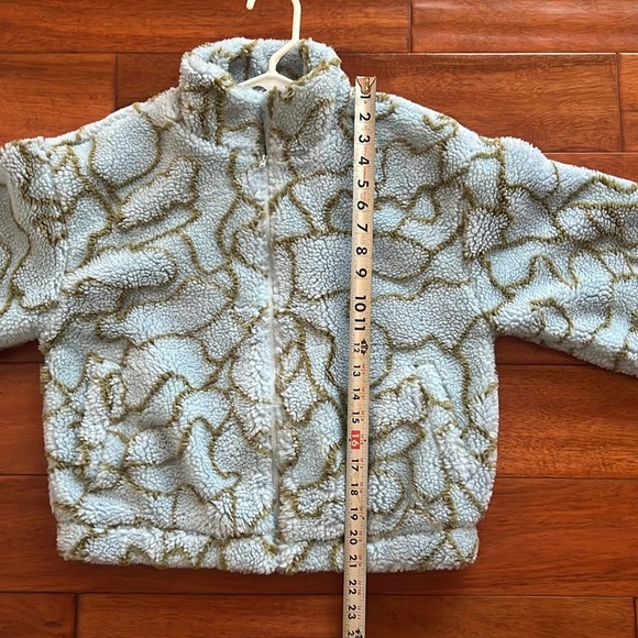 All in Favor Print Fleece Bomber Jacket in Blue NWT size Small - Picture 7 of 8